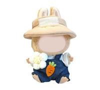 BELOWSYALER Vêtements de poupée tendance de 15 cm, salopettes et chapeau, accessoires de style de poupée en peluche pour figurine d'anime, tenue de déguisement
