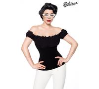 BELSIRA Blouse Rétro Sans Épaules Vintage Rockabilly Années 50 Manches Courtes