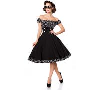 BELSIRA Robe Rétro Années 50 Look Vintage Avec Jupe Évasée Et Boutons Décoratifs