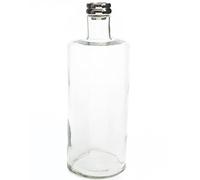 Belssia Vase col, Cristal, Argent et Transparent, 15 x 42 x 15 cm