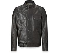Belstaff Brooklands Blouson en cuir de moto, noir, Taille 3XL