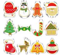 BELSVOR Lot de 12 Emporte Pièces Noël, Emporte Piece en Acier Inoxydable, Emporte Piece Biscuit pour Décoration Biscuit/Gâteau/Cookies/Pâtisserie, Emporte Piece Patisserie 12 Formes