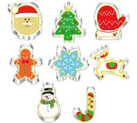 BELSVOR Lot de 8 Emporte Pièces Noël, Emporte Piece en Acier Inoxydable, Emporte Piece Biscuit pour Décoration Biscuit/Gâteau/Cookies/Pâtisserie, Emporte Piece Patisserie 8 Formes