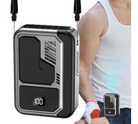 Belt Clip Waist Fan, Digital Display Fan, Wearable Under-Shirt Air Cooler, 3-Speed Portable Fans for Outdoor Hot Weather Use, Gym, Beach, Hiking and Travel, 4.33x3.07x1.57 inches