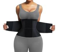 Belt Waist Cincher AB Belt Tummy Control Body Shaper with Triple Wrap for Women,Plus Size Waist Trainer Shapewear (Black,L)