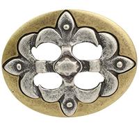 BELTINGER Boucle de ceinture Lys bicolore 4,0 cm | Buckle Boucle de ceinture interchangeable 40mm Massif | Tenue LARP et médiévale | bicolor g/s