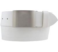 BELTINGER Ceinture en cuir de vachette 5,0 cm | Ceinture en jean pour homme 50mm | Ceinture en jean avec baudrier | Blanc 130cm