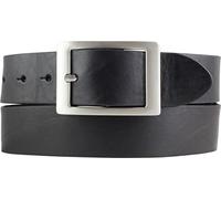 BELTINGER Ceinture en jean en cuir de vachette 4 cm | Ceinture en jean pour femmes hommes 40mm | Ceinture en cuir avec double boucle | Noir 90cm