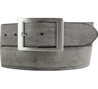 BELTINGER Ceinture homme en cuir de vachette souple avec double boucle look vintage 4 cm | Ceinture en jean pour homme 40mm | Ceinture en cuir look usé | Gris foncé 130cm