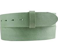 BELTINGER Ceinture interchangeable en cuir de vachette souple pleine fleur look usé sans boucle 4 cm | Ceinture à bouton-pression pour femmes hommes 40mm | Look vintage | Vert menthe 90cm