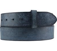 BELTINGER Ceinture interchangeable en cuir de vachette souple pleine fleur look usé sans boucle 4 cm | Ceinture à bouton-pression pour femmes hommes 40mm | Look vintage | Marine 85cm