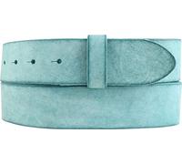 BELTINGER Ceinture interchangeable en cuir de vachette souple pleine fleur look usé sans boucle 4 cm | Ceinture à bouton-pression pour femmes hommes 40mm | Look vintage | Turquoise 105cm