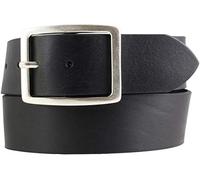 BELTINGER Ceinture jeans en cuir de vachette avec double boucle 4,5 cm | Ceinture en cuir pour femme 45mm | Ceinture large en cuir | Noir 90cm