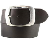 BELTINGER Ceinture jeans en cuir de vachette pleine fleur 5 cm avec double boucle | Ceinture en cuir 50mm | Ceinture large en cuir véritable | Marron 95cm