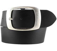 BELTINGER Ceinture jeans en cuir de vachette pleine fleur 5 cm avec double boucle | Ceinture en cuir 50mm | Ceinture large en cuir véritable | Noir 85cm