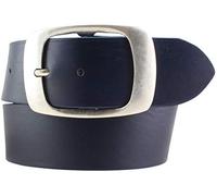 BELTINGER Ceinture jeans en cuir de vachette pleine fleur 5 cm avec double boucle | Ceinture en cuir 50mm | Ceinture large en cuir véritable | Marine 125cm