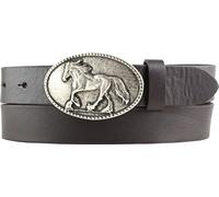 BELTINGER Ceinture pour cavalier avec boucle de ceinture de cheval en cuir de vache pleine fleur 3 cm | Ceinture de cavalier 30mm pour culotte d'équitation | Ceinture de cavalière | Marron 80cm