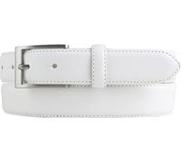 BELTINGER Ceinture pour enfants en cuir de vachette 3,0 cm | Ceinture en cuir pour garçons 30mm | Ceinture de costume étroite en 30mm | Blanc 65cm