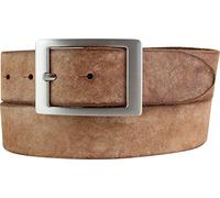 BELTINGER Ceinture pour homme en cuir de vachette souple avec double boucle look vintage 4 cm | Ceinture en jean pour homme 40mm | Ceinture en cuir look usé | Cognac 105cm