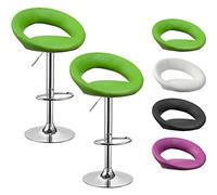 BELTOM® 2 Tabourets de Bar Modernes Cuisine Réglables en Hauteur - Chaise Bistrot Beauty - X2-Vert