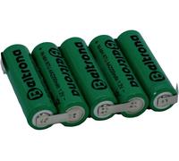 Beltrona RTU5AAZ Pack de piles rechargeables 5x LR6 (AA) cosses à souder en Z NiMH 6 V 2200 mAh