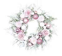 BELUAPI Lot de 22 couronnes de Noël avec roses, pivoines, eucalyptus, pailletées, pour porte d'entrée, fenêtre, couronne de Noël à suspendre pour décoration de mariage, fournitures de fête
