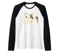 Beluga Japanese Anime Cat Smiling Illustration Manche Raglan