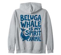 Beluga Whale is My Spirit Animal Bleu Graphique Sweat à Capuche