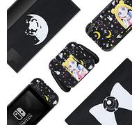 BelugaDesign Peau de commutateur de lune | Autocollant en vinyle mignon Enveloppe Pastel | Magie Filles Arc Anime Kawaii Dessin animé japonais l Compatible avec Nintendo Switch (Switch Standard, Noir)