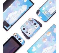 BelugaDesign Skin pour Interrupteur d'anime Chien | Joli Autocollant Pastel en Vinyle | Rouleau de Cannelle Kawaii Bleu Jeu de Dessin animé Japonais L Compatible avec Nintendo Switch