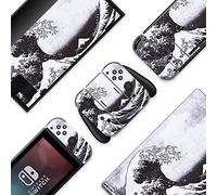 BelugaDesign Skin Wave Switch | Autocollant Cool en Vinyle | Peinture Japonaise Eau océan Mignon | Compatible avec Nintendo Switch (Switch Standard, Gris)