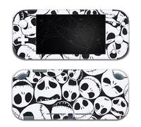 BelugaDesign Skulls Switch Skin | Autocollant Gothique en Vinyle pour Switch | Décalcomanie Cauchemar d'halloween | Compatible avec Nintendo Switch (Switch Lite, Noir Blanc)