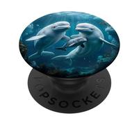 Belugawal Observateur des Baleines Licorne des Mers Baleine Famille Océan PopSockets PopGrip Adhésif