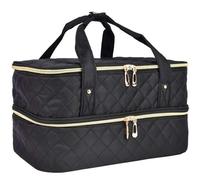 BELUKO Trousse Vernis à Ongles, Rangement onglerie manucure, Boite à Vernis 40 flacons, Rangement Vernis a ongle, malette onglerie, Organisateur manucure Noir