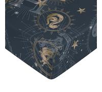 BELUM | Drap-Housse Harry Potter Dimensions du Produit : 160 x 200 cm +35 cm Soufflet - Tissu : 100% Coton 175 Fils - Modèle : Hpotter Gold