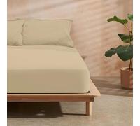 BELUM Drap Housse Microsatin Taupe Lit de 150/160 cm, Drap-Housse Dimensions : 160 x 200 cm + 30 cm Soufflet, Drap-Housse Extra Doux, résistant au rétrécissement, à la décoloration et à la Rupture.