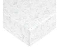 BELUM - Drap Plat Space Jam 100% Coton pour lit de 105 - Drap-Housse réglable en Coton Doux, Drap-Housse élastique