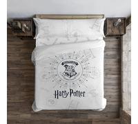BELUM Housse de Couette Harry Potter Housse de Couette avec Boutons 100% Coton Modèle Dormiens Draco Blanc pour lit 150/160 (240 x 220 cm)
