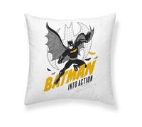 BELUM | Housse de Coussin Batman | Housse de Coussin Tissu Half Panama 100% Coton Bio | Housse de Coussin Fermeture à glissière Invisible | Taille 45 x 45 cm