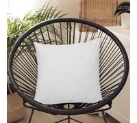 BELUM | Housse de Coussin en résine Modèle uni Blanc Taille 50 x 50, Housse de Coussin Tissu 100% Coton Biologique Finition résinée