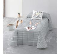 BELUM | Looney Tunes Couvre-lit bouti Bugs Bunny en Tissu Coton Bio et peigné pour lit de 90 cm Couvre-lit Doux pour Toutes Les Saisons