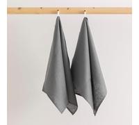Belum Lot de 2 Chiffons de Cuisine lavables en Machine 100% Lin | Pack de 2 Chiffons de Cuisine 45 x 70 Lin 100% | Pack de 2 Serviettes de Cuisine réutilisables (Anthracithe)