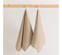 Belum Lot de 2 torchons de cuisine lavables en machine 100% lin Lot de 2 torchons de cuisine 45 x 70 cm 100% lin Lot de 2 serviettes de cuisine réutilisables (taupe)