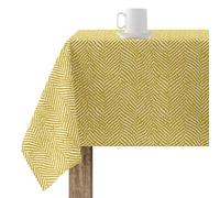BELUM Nappe Anti-Taches en résine Anti-Taches 100 x 140 cm Modèle Alexandrie Moutarde, Nappe Non cirée, Nappe sans rigidité, Toucher Coton