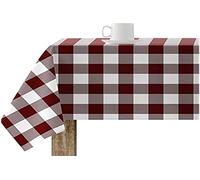 BELUM Nappe en résine Anti-Taches à Carreaux Grenat, Nappe à Carreaux Vichy Taille 100 x 140 cm, Nappe Anti-Taches Non Toile cirée Vichy Grenat, Nappe en Tissu 100% Coton Biologique