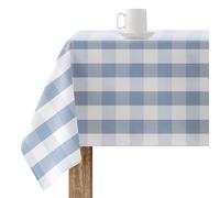 BELUM Nappe en résine Anti-Taches Carreaux 0120-98, Nappe à Carreaux Vichy Taille 300 x 140 cm, Nappe Anti-Taches Non Toile cirée Vichy Bleue, Nappe en Tissu 100% Coton Biologique