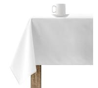 BELUM | Nappe en résine Anti-Taches XL Taille : 100 x 200 Modèle : uni Blanc 103, Nappe XL Tissu 100% Coton résiné Anti-Taches (Tacte Non plastifié).