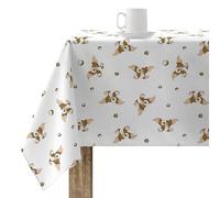 BELUM - Nappe en résine (Tacte plastifié) 140 x 140 cm Anti-Taches Modèle Gremlins 02 W - Nappe Non Toile - Nappe en Coton