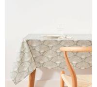 BELUM | Nappe résine 100% coton organique XL | Nappe résine anti-taches | Grand nappe pour table rectangulaire (140 x 140)