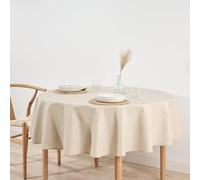 BELUM Nappe ronde anti-taches 100 % coton résiné, sans toile cirée, toucher coton, imperméable, répulsif liquides